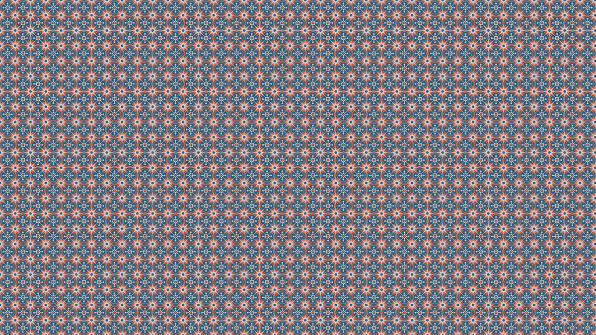 Tile Flowers - Blå-Röd