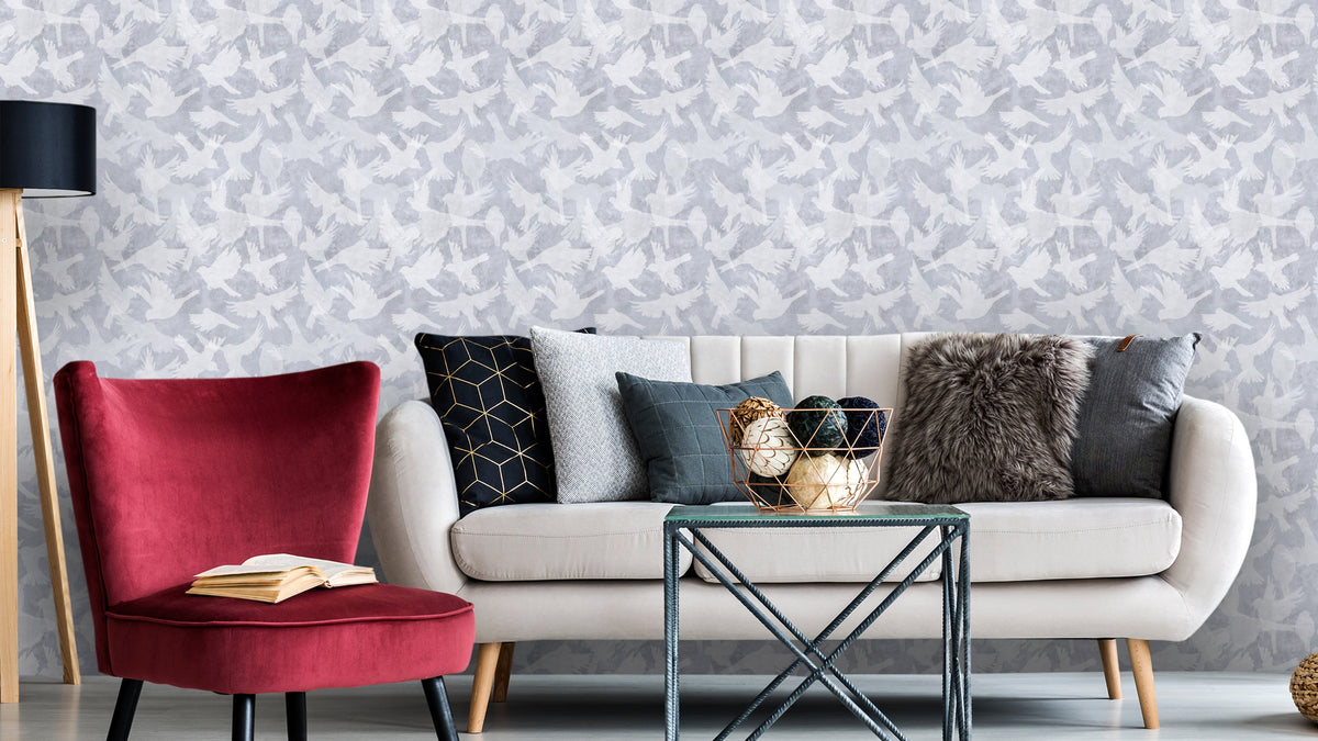 WALLPAPER BIRDS - BLUE
