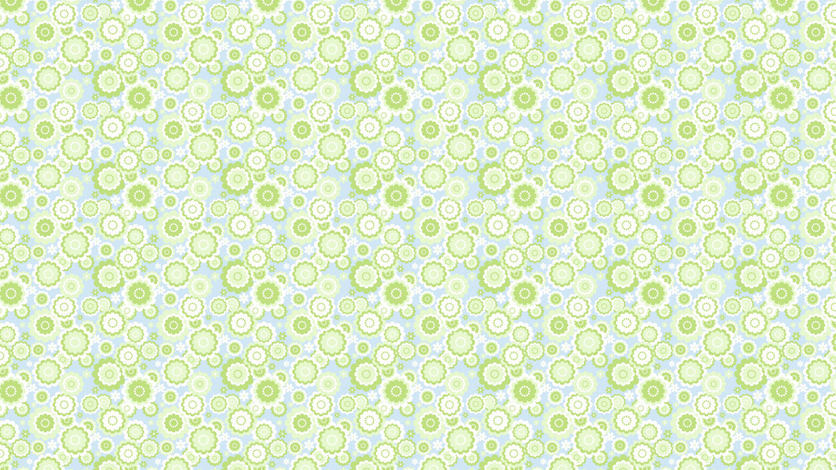 Retro Flowers - Grön