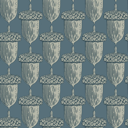 WALLPAPER ACORN MIDNIGHT - BLUE