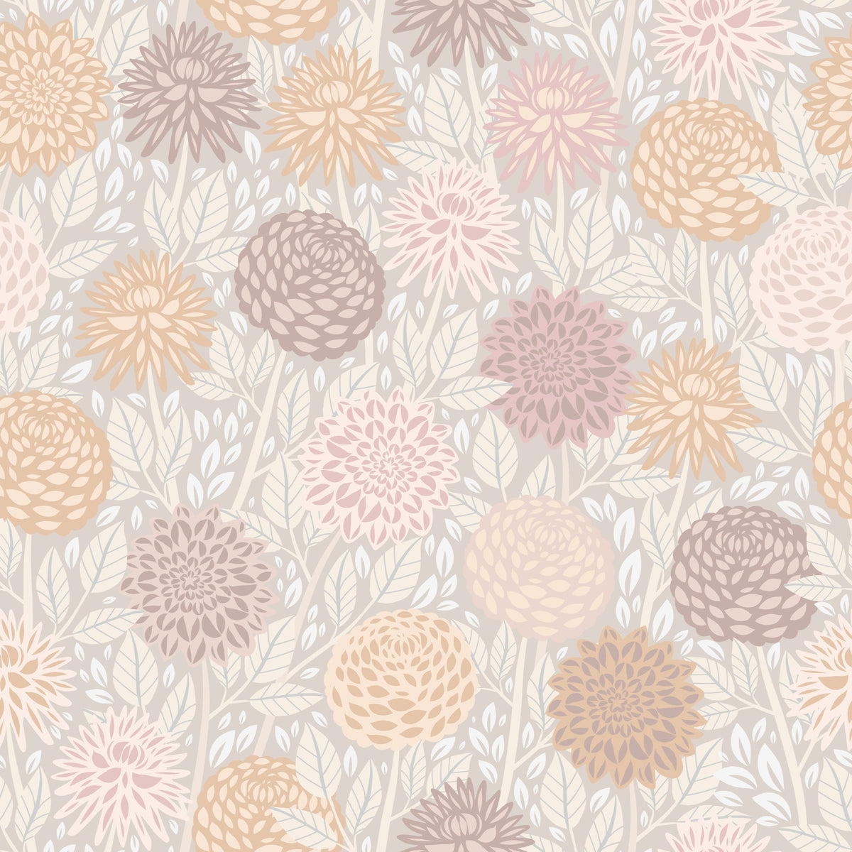 TAPETE DAHLIA DREAM – HELLES BEIGE