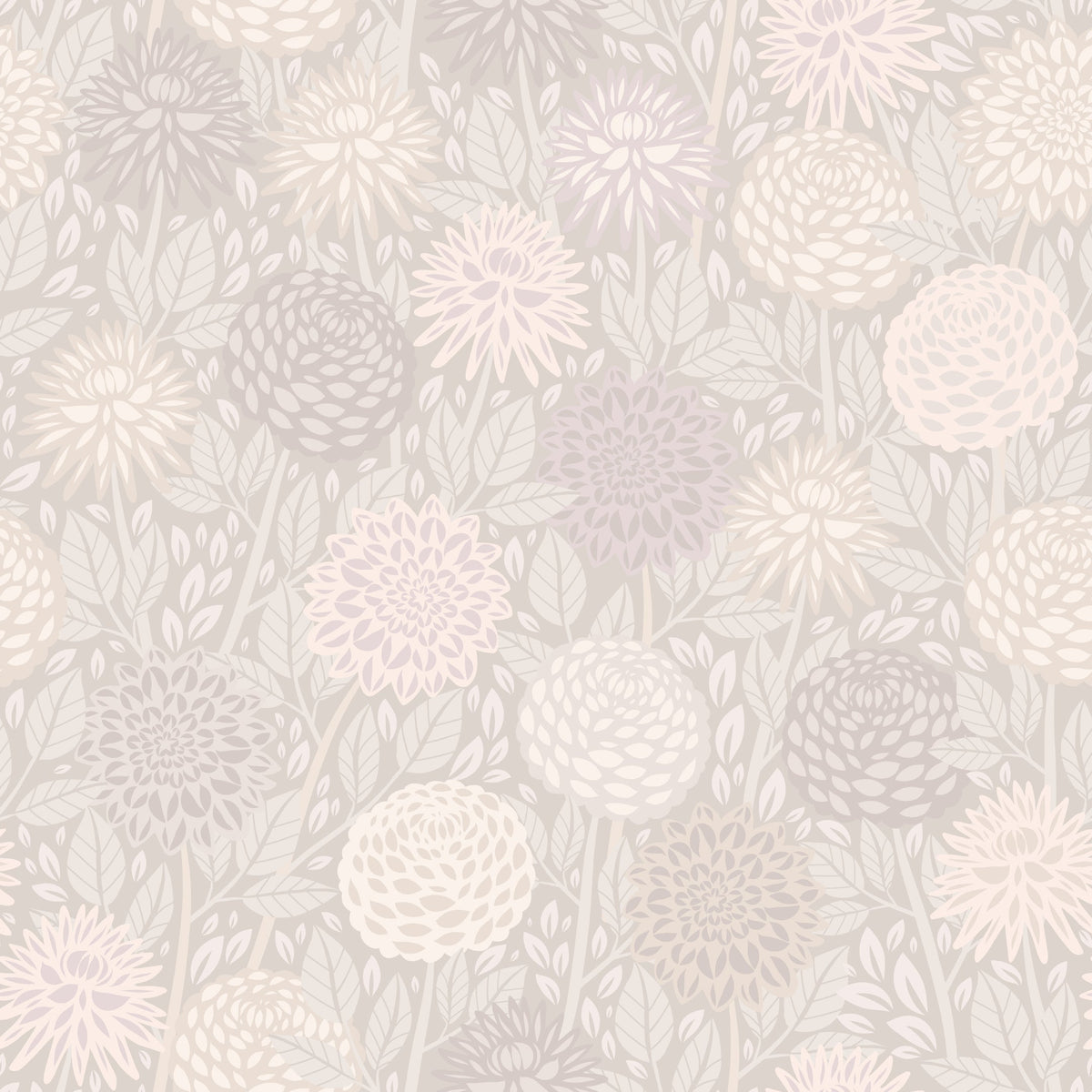 TAPETE DAHLIA DREAM – WARMES BEIGE/PASTELL