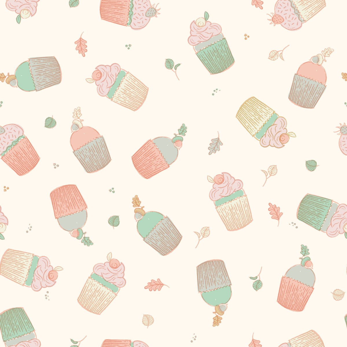TAPETE CUPCAKES - ROT