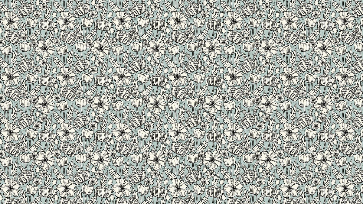 Poppy Sketch - Teal