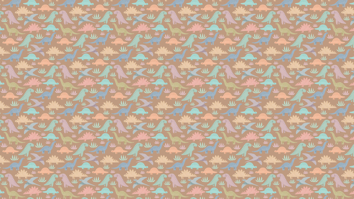 Pastel Dinosaurs - Brun