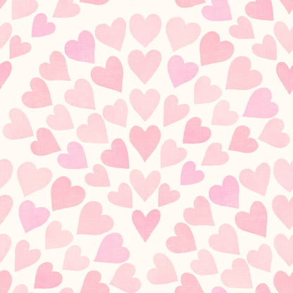 WALLPAPER SCALLOP HEARTS - PINK