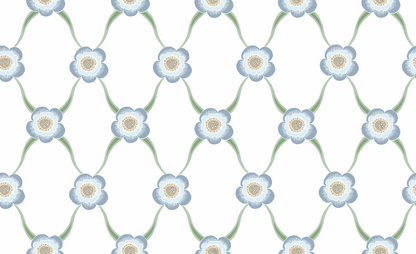 WALLPAPER ELIN SPRING - WHITE/BLUE