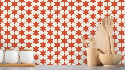 WALLPAPER ML;S STARS - WHITE/RED