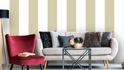 Big Stripes - Vit/Beige
