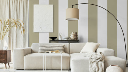 Große Streifen – Weiß/Beige