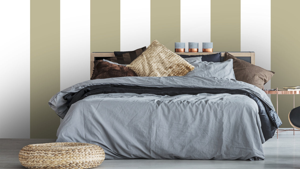 Große Streifen – Weiß/Beige