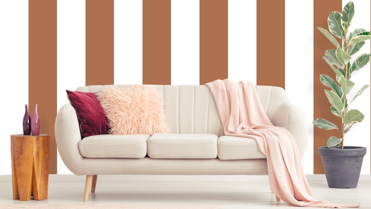 Big Stripes - White/Brick red
