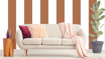 Big Stripes - White/Brick red