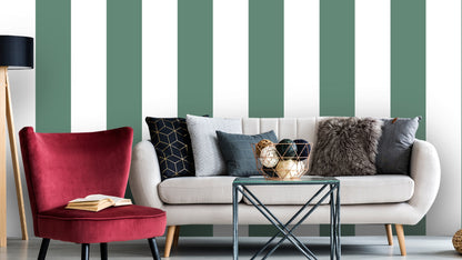 Big Stripes - White/Green Large