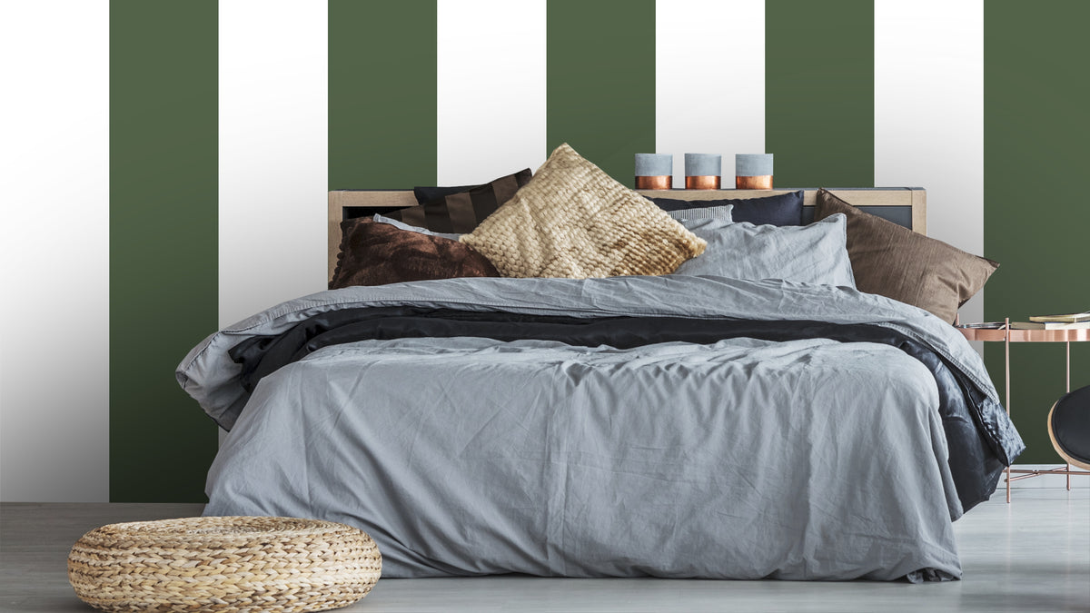 Big Stripes - White/Olive Green X-Large