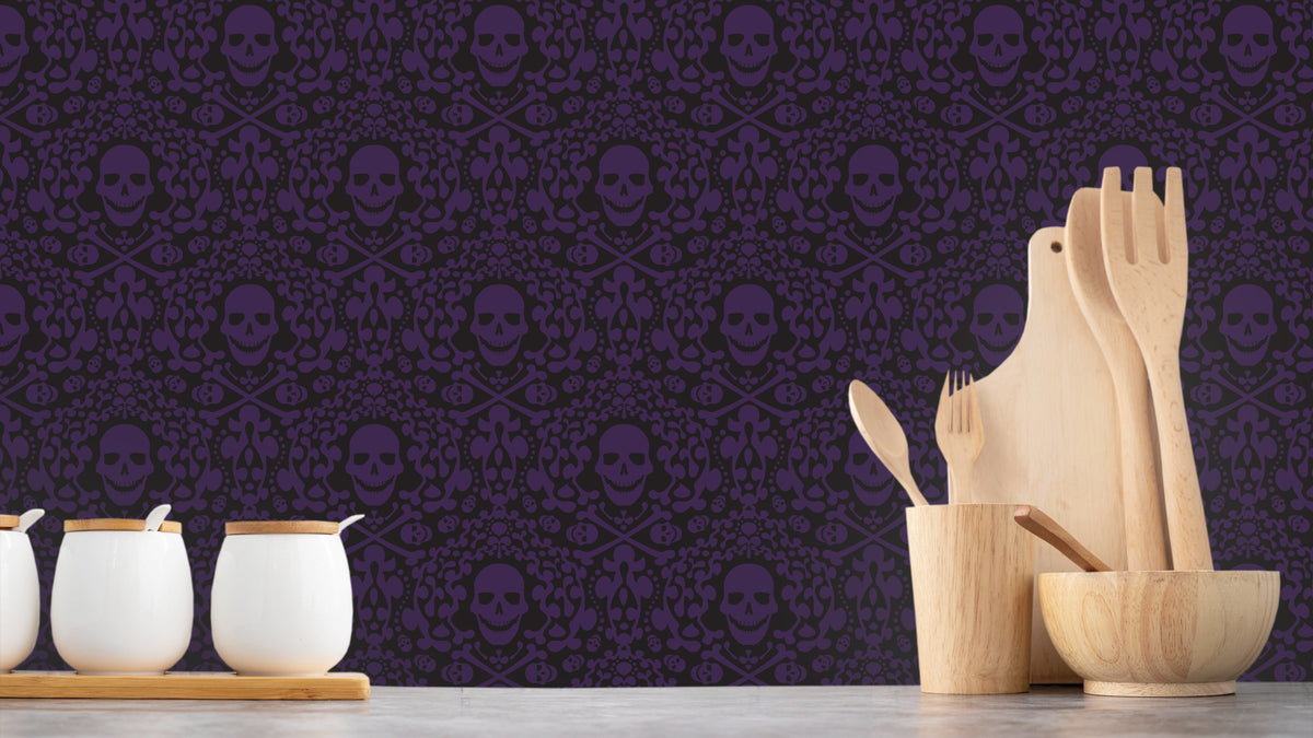 WALLPAPER HAPPY SCULLS - PURPLE