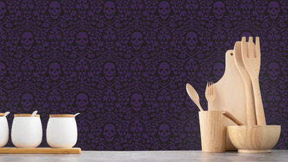 WALLPAPER HAPPY SCULLS - PURPLE