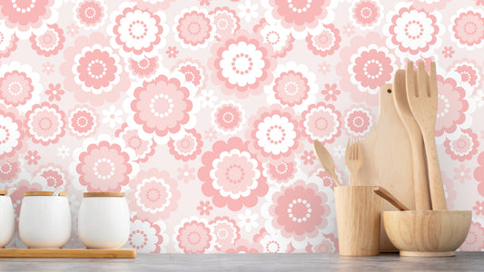 Retro-Blumen - Rosa