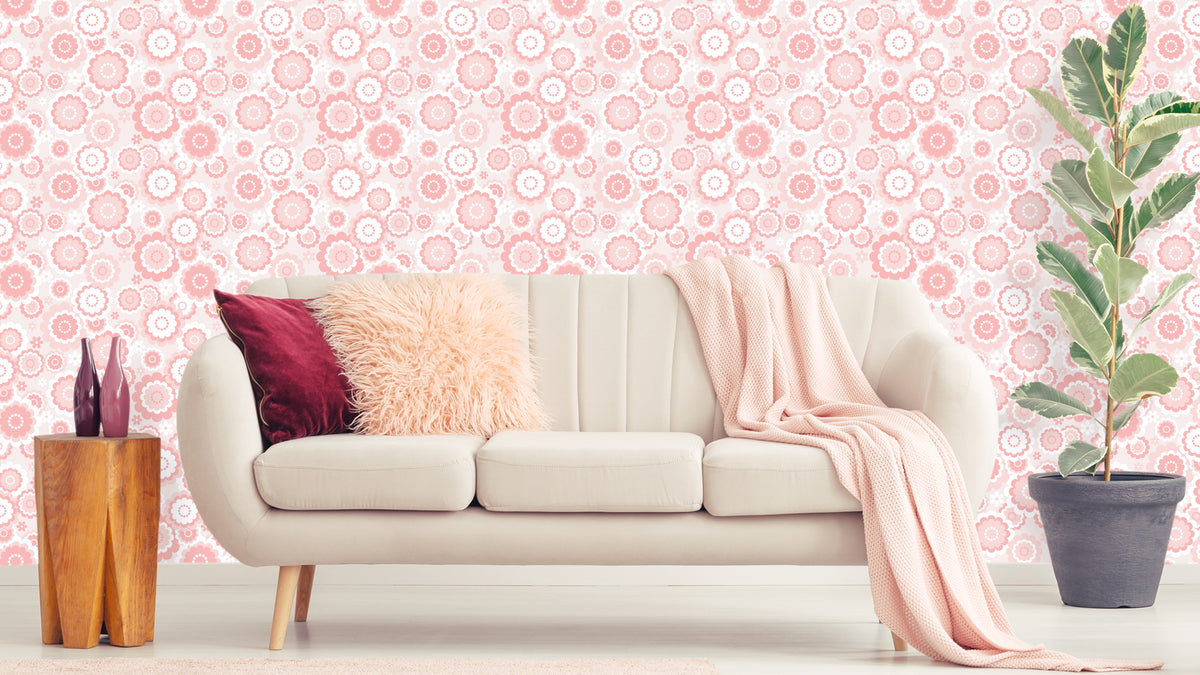 Retro-Blumen - Rosa