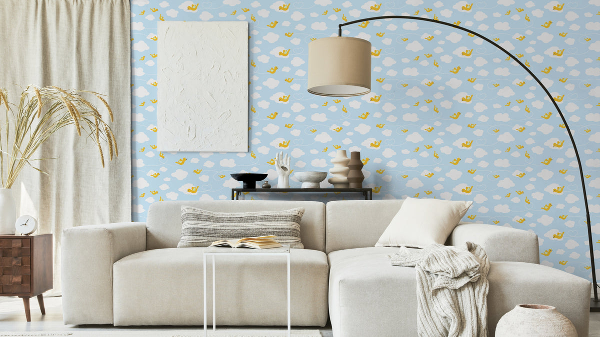 TAPETE BIRDIES – BLAU