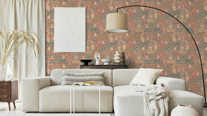 WALLPAPER DESERT GARDEN - MULTICOLOURED