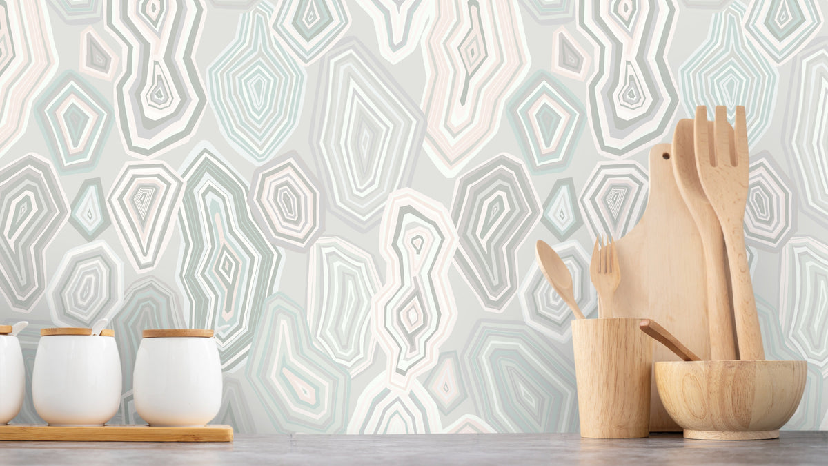 WALLPAPER AGATE MARBLE - GRAY