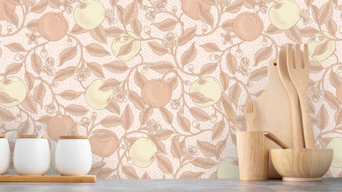 WALLPAPER ORANGE BLOSSOM SUNLIT - PINK