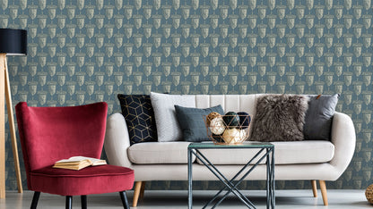 WALLPAPER ACORN MIDNIGHT - BLUE