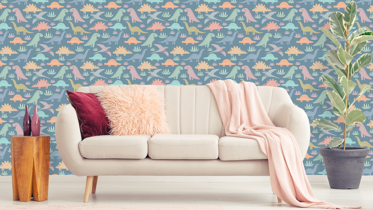Pastell-Dinosaurier – Blau