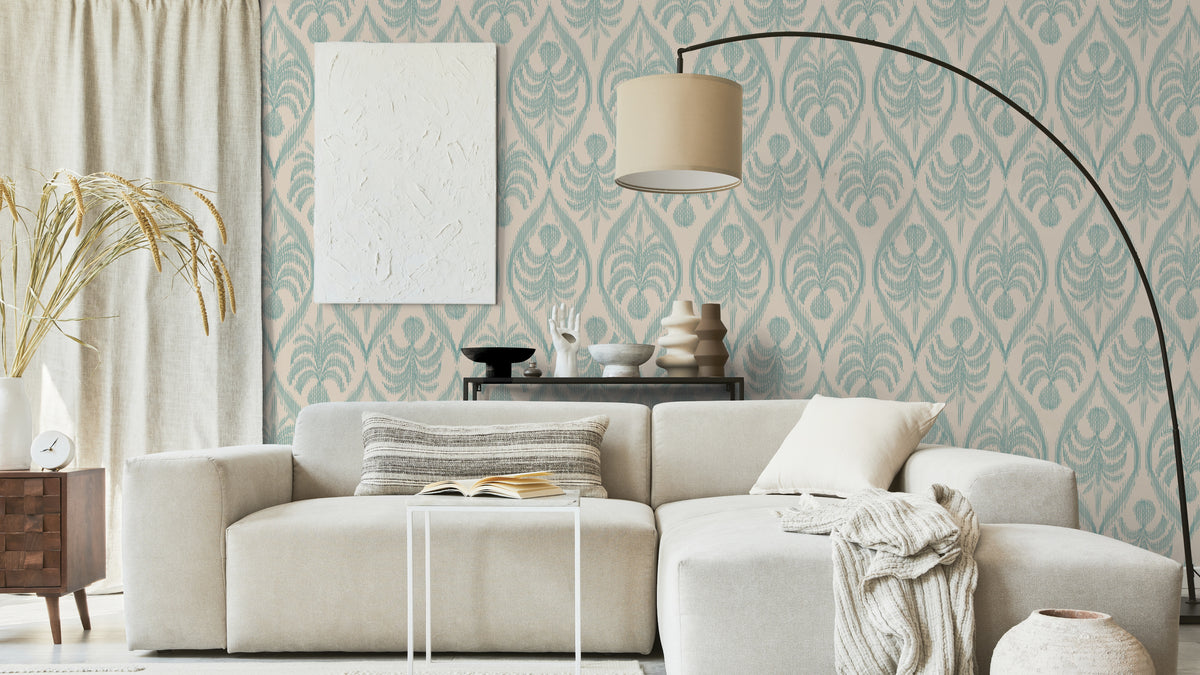 Ikat-Palme – Aqua