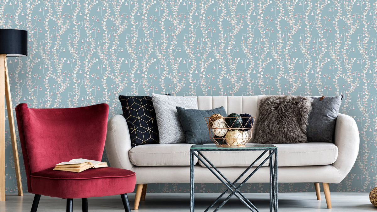 TAPETE LINNEA BOREALIS – BLAU
