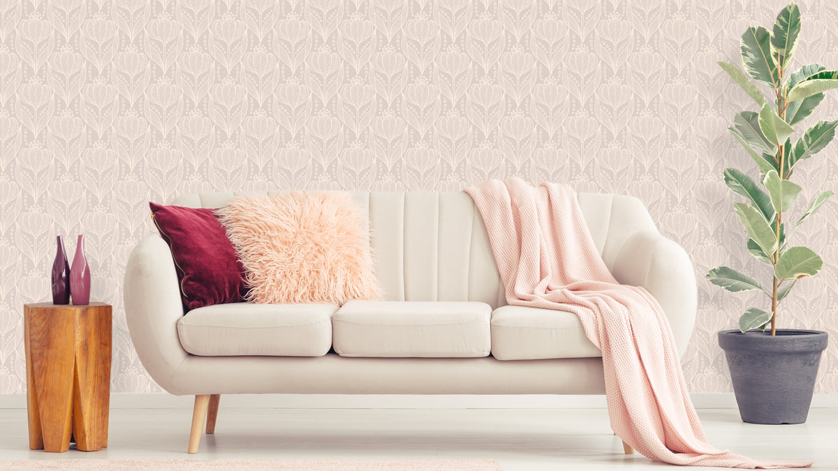 WALLPAPER CROCUS - PEARL GRAY