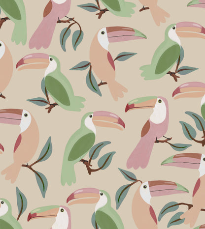 TAPET TOUCANS - BEIGE