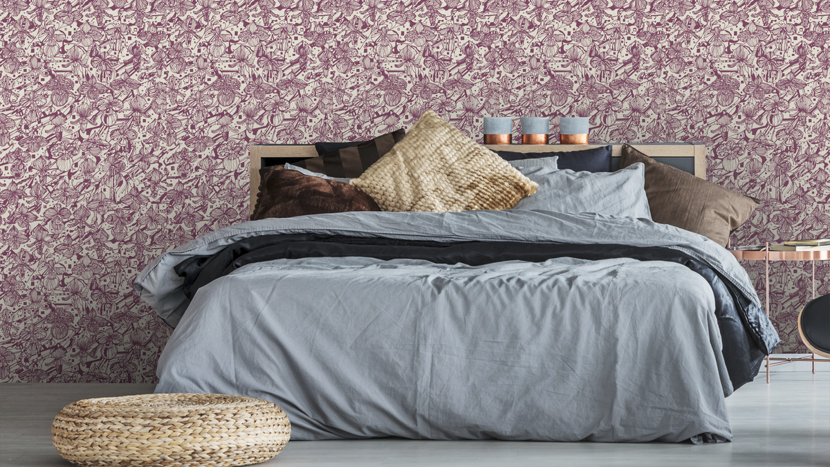 Orchideenblüten - Beige-Lila