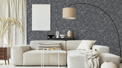 WALLPAPER MISTY SEAWEED - GRAY
