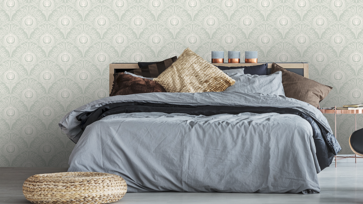 Peacock Plume Damask - Sage Green