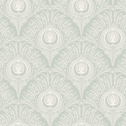 Peacock Plume Damask - Sage Green