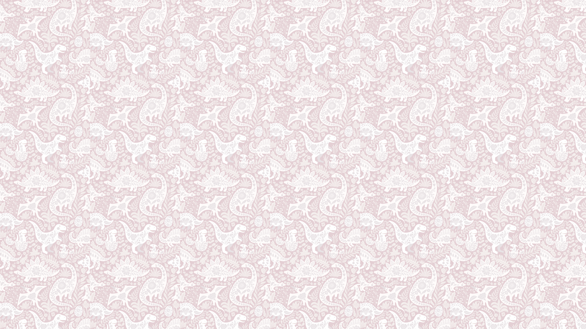 TAPETE VOLKSKUNST DINOSAURIER – HALBTROPFEN ROSA – ROSA