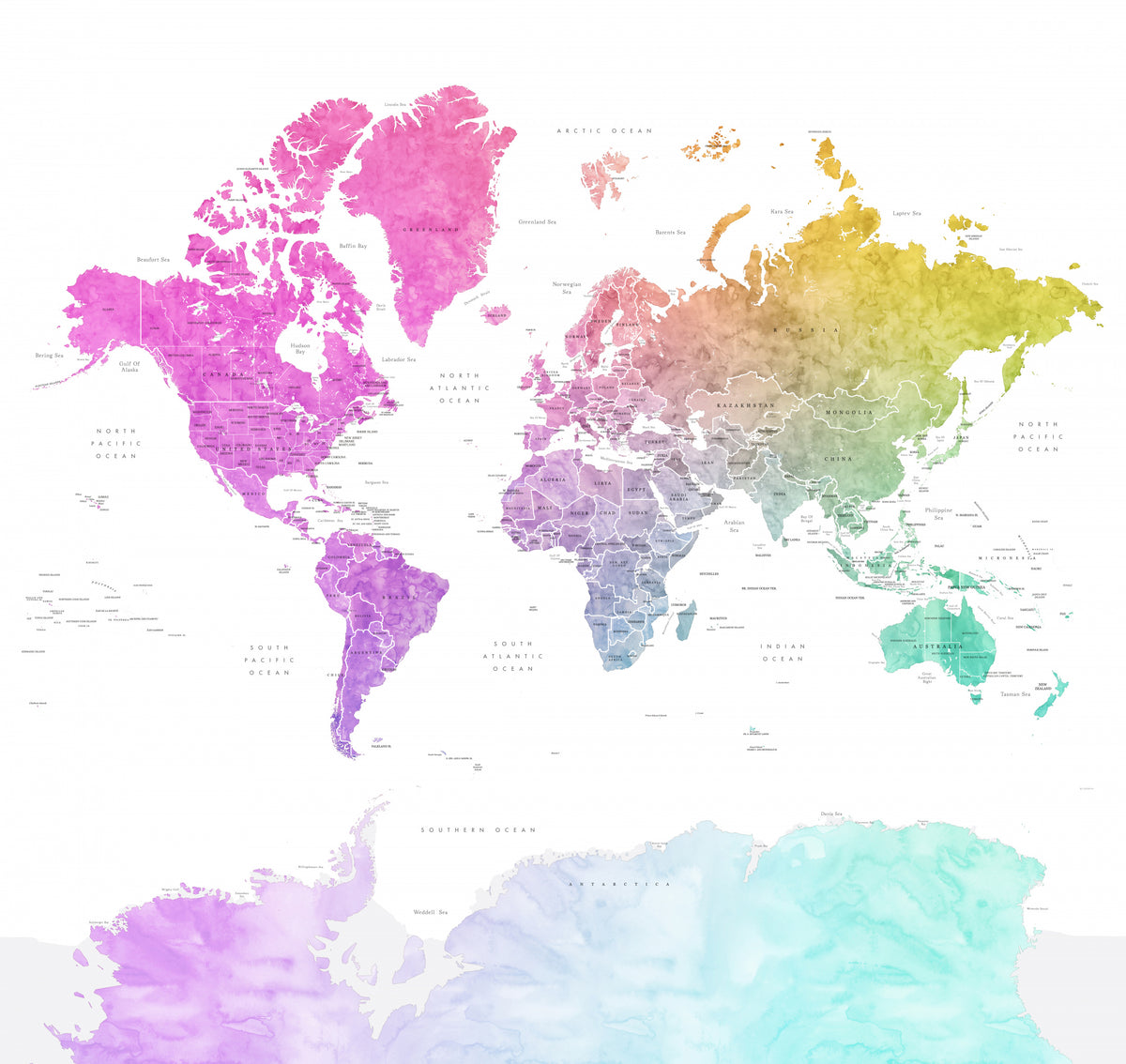 Leo world map with countries