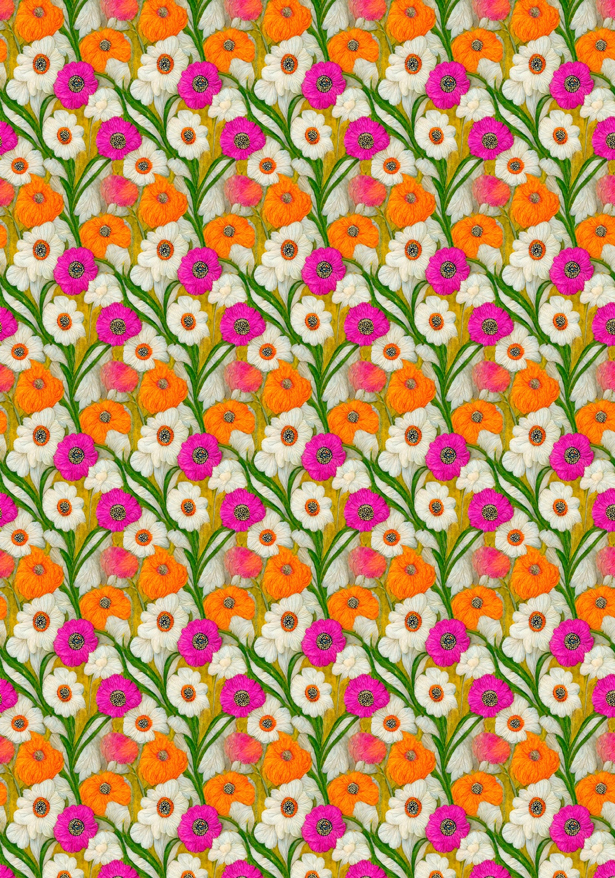 Genähtes Blumenmuster