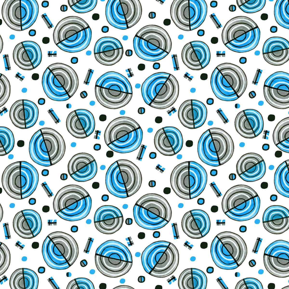 Kreise in Hülle und Fülle blau grau geometrisch