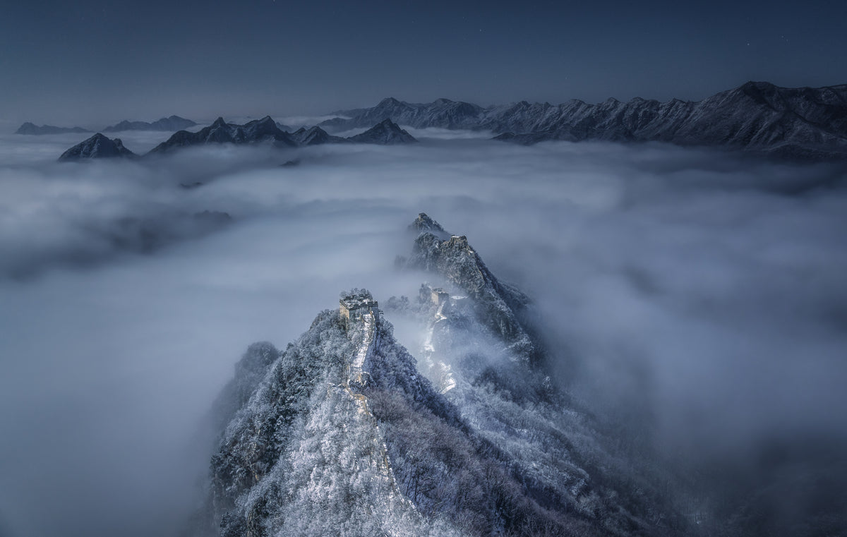 Wolkenmeer auf der Chinesischen Mauer von Jian Kou
