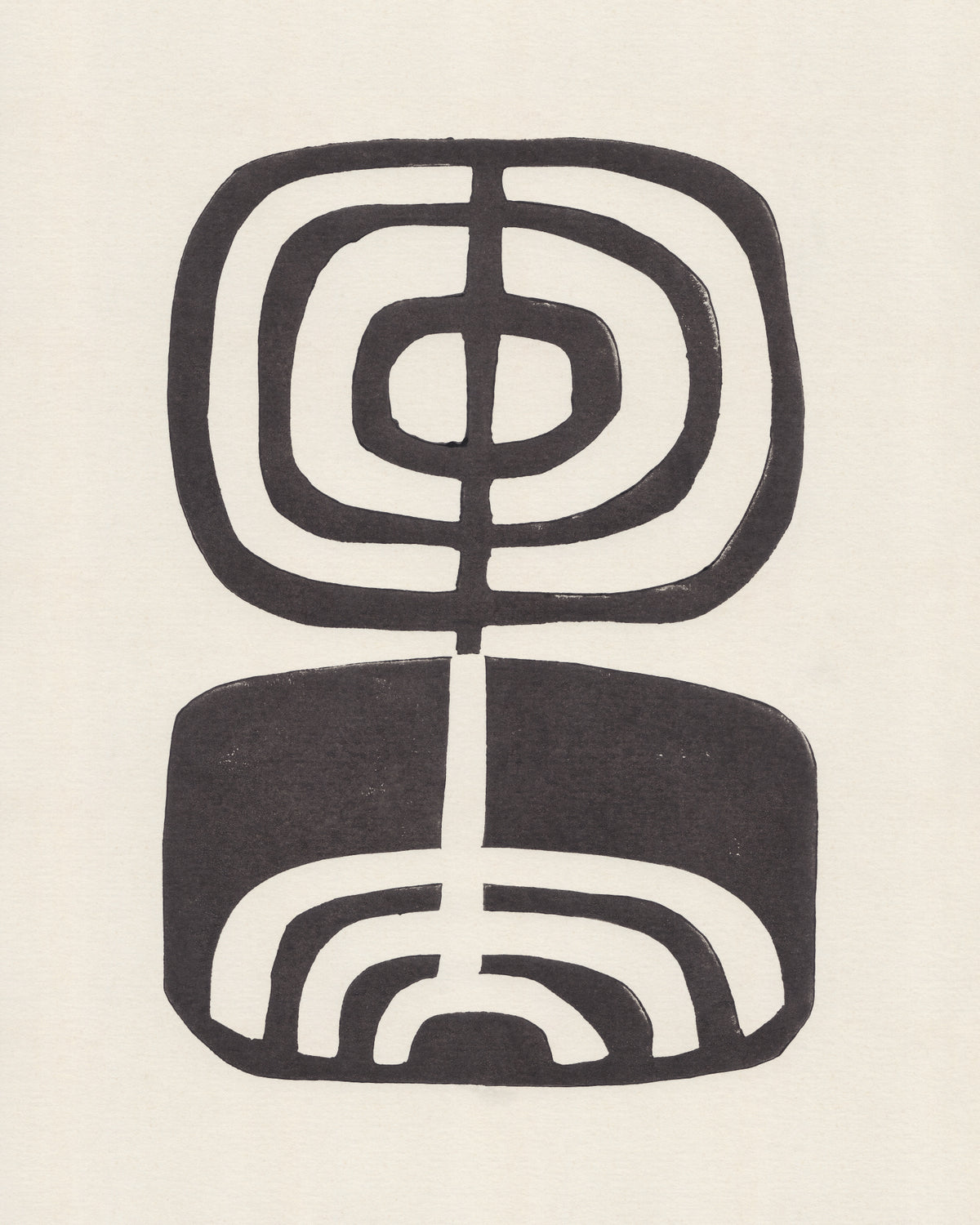 Moderner Pflanzen-/Linoldruck