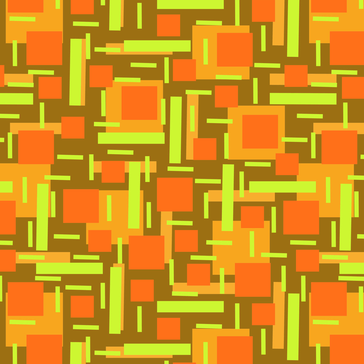 Formschöne Überlappung von Orange-Grün auf braun-orangefarbener geometrischer Zusammenfassung
