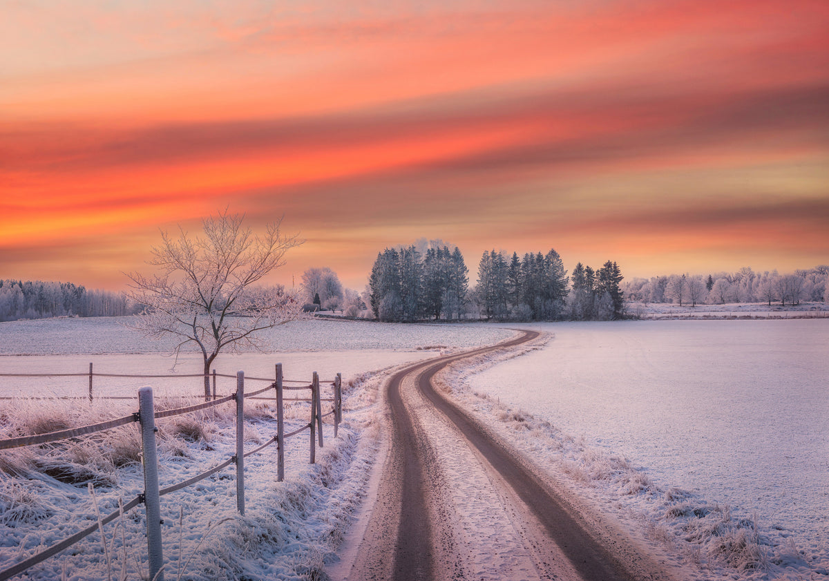Ländliche Winterszene