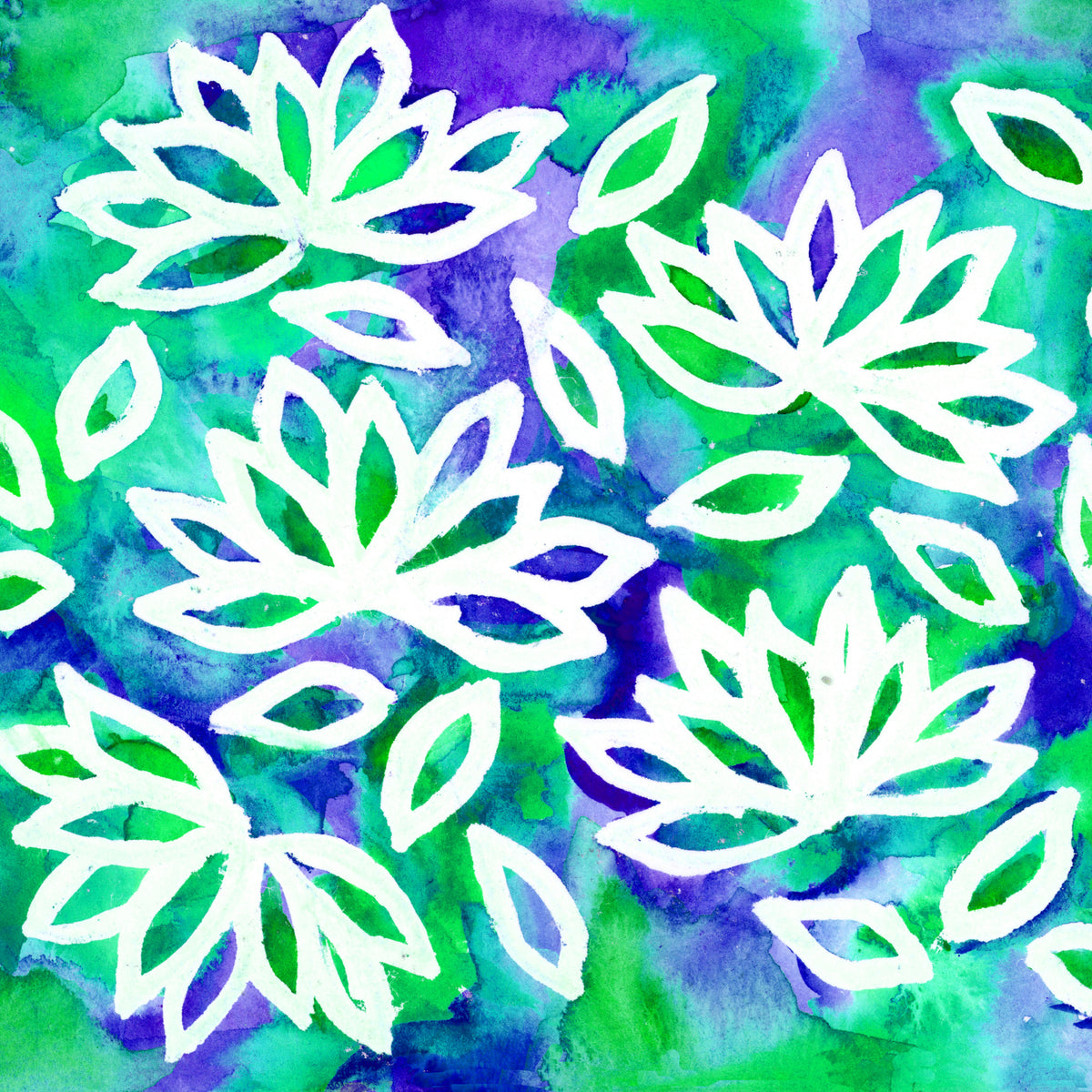 Lotusblume Blau Grün