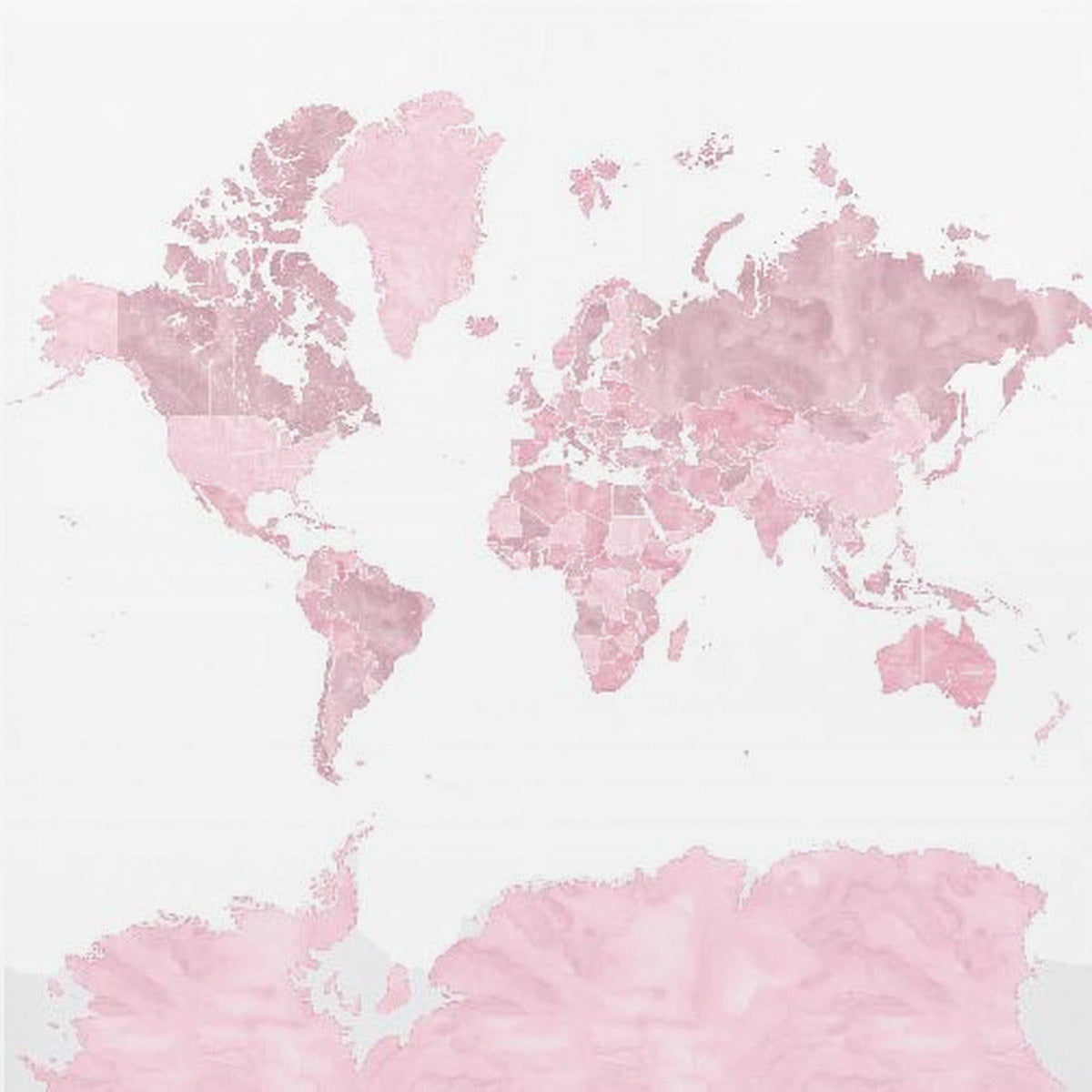 Melit pink watercolor world map