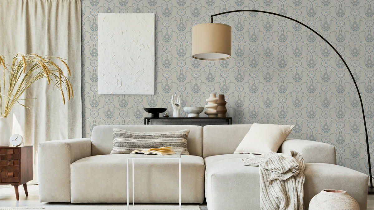 WALLPAPER SERENDIPITY - GRAY/BLUE