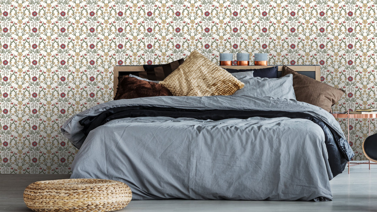 WALLPAPER LAUGHTER AND FORGETTING - WHITE/MULTI-COLOR
