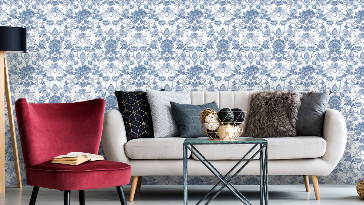 TAPETE SECRET GARDEN – ORIGINAL BLAU